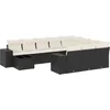 Image de vidaXL - 11-delige - Loungeset - met - kussens - poly - rattan - zwart