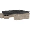 Image de vidaXL - 11-delige - Loungeset - met - kussens - poly - rattan - lichtgrijs