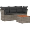 Image de vidaXL - 4-delige - Loungeset - met - kussens - poly - rattan - grijs