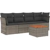 Image de vidaXL - 5-delige - Loungeset - met - kussens - poly - rattan - grijs