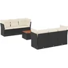 Image de vidaXL - 7-delige - Loungeset - met - kussens - poly - rattan - zwart