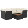 Image de vidaXL - 7-delige - Loungeset - met - kussens - poly - rattan - zwart