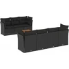 Image de vidaXL - 8-delige - Loungeset - met - kussens - poly - rattan - zwart