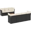 Image de vidaXL - 8-delige - Loungeset - met - kussens - poly - rattan - zwart