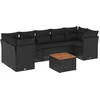 Image de vidaXL - 8-delige - Loungeset - met - kussens - poly - rattan - zwart