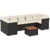 Image de vidaXL - 8-delige - Loungeset - met - kussens - poly - rattan - zwart