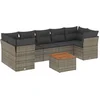 Image de vidaXL - 8-delige - Loungeset - met - kussens - poly - rattan - grijs