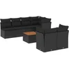 Image de vidaXL - 8-delige - Loungeset - met - kussens - poly - rattan - zwart