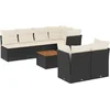 Image de vidaXL - 8-delige - Loungeset - met - kussens - poly - rattan - zwart