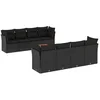 Image de vidaXL - 9-delige - Loungeset - met - kussens - poly - rattan - zwart