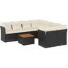 Image de vidaXL - 9-delige - Loungeset - met - kussens - poly - rattan - zwart