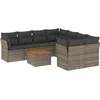 Image de vidaXL - 9-delige - Loungeset - met - kussens - poly - rattan - grijs