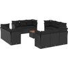 Image de vidaXL - 13-delige - Loungeset - met - kussens - poly - rattan - zwart