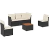 Image de vidaXL - 6-delige - Loungeset - met - kussens - poly - rattan - zwart