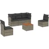 Image de vidaXL - 6-delige - Loungeset - met - kussens - poly - rattan - grijs