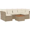 Image de vidaXL - 7-delige - Loungeset - met - kussens - poly - rattan - beige