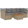 Image de vidaXL - 7-delige - Loungeset - met - kussens - poly - rattan - gemengd - beige
