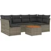 Image de vidaXL - 7-delige - Loungeset - met - kussens - poly - rattan - grijs