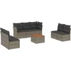 Image de vidaXL - 8-delige - Loungeset - met - kussens - poly - rattan - grijs