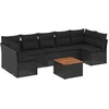 Image de vidaXL - 8-delige - Loungeset - met - kussens - poly - rattan - zwart
