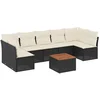 Image de vidaXL - 8-delige - Loungeset - met - kussens - poly - rattan - zwart