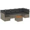 Image de vidaXL - 8-delige - Loungeset - met - kussens - poly - rattan - grijs