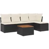Image de vidaXL - 6-delige - Loungeset - met - kussens - poly - rattan - zwart