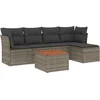 Image de vidaXL - 6-delige - Loungeset - met - kussens - poly - rattan - grijs