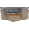 Image de vidaXL - Patio - Sofa - Set - 4-zits - Mix - Beige - en - Lichtgrijs