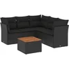 Image de vidaXL - 6-delige - Loungeset - met - kussens - poly - rattan - zwart
