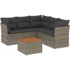 Image de vidaXL - 6-delige - Loungeset - met - kussens - poly - rattan - grijs