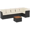 Image de vidaXL - 7-delige - Loungeset - met - kussens - poly - rattan - zwart