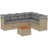 Image de vidaXL - Patio - Sofa - Set - 6-zits - Beige - mix - en - grijs