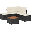 Image de vidaXL - 6-delige - Loungeset - met - kussens - poly - rattan - zwart