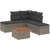 Image de vidaXL - 6-delige - Loungeset - met - kussens - poly - rattan - grijs