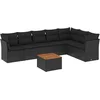Image de vidaXL - 8-delige - Loungeset - met - kussens - poly - rattan - zwart