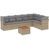 Image de vidaXL - 8-delige - Loungeset - met - kussens - poly - rattan - gemengd - beige