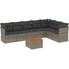 Image de vidaXL - 8-delige - Loungeset - met - kussens - poly - rattan - grijs