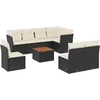 Image de vidaXL - 9-delige - Loungeset - met - kussens - poly - rattan - zwart