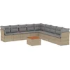 Image de vidaXL - 10-delige - Loungeset - met - kussens - poly - rattan - gemengd - beige