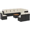 Image de vidaXL - 11-delige - Loungeset - met - kussens - poly - rattan - zwart