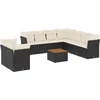 Image de vidaXL - 11-delige - Loungeset - met - kussens - poly - rattan - zwart