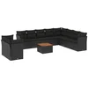 Image de vidaXL - 11-delige - Loungeset - met - kussens - poly - rattan - zwart