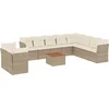 Image de vidaXL - 11-delige - Tuinset - met - kussens - poly - rattan - beige