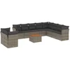 Image de vidaXL - 11-delige - Loungeset - met - kussens - poly - rattan - grijs
