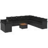 Image de vidaXL - 12-delige - Loungeset - met - kussens - poly - rattan - zwart