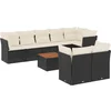 Image de vidaXL - 9-delige - Loungeset - met - kussens - poly - rattan - zwart