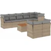 Image de vidaXL - 9-delige - Loungeset - met - kussens - poly - rattan - gemengd - beige