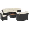 Image de vidaXL - 9-delige - Loungeset - met - kussens - poly - rattan - zwart
