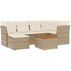 Image de vidaXL - 7-delige - Loungeset - met - kussens - poly - rattan - beige
